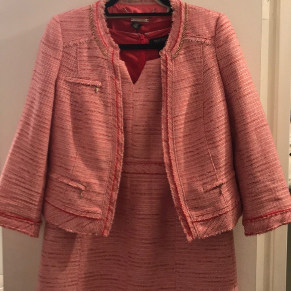 Pink tweed WHBM suit jacket EUC - Picture 1 of 3